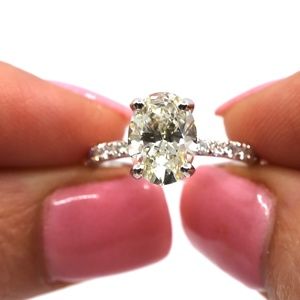 2.94 Carat Oval Brilliant Diamond Engagement Ring